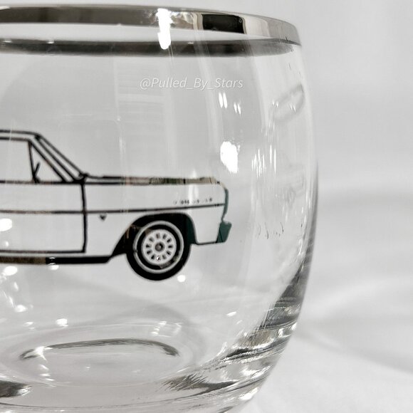 Vintage 1960s American Cut Crystal Chevrolet Automobile Glassware Set of 6 - GUC - Picture 12 of 16